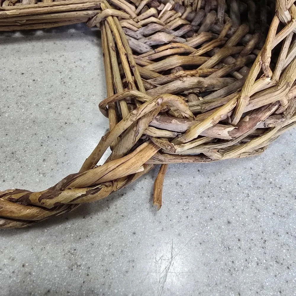 Rustic Woven Grapevine Hanging Wall Basket Boho Farmhouse Twig wall Pocket